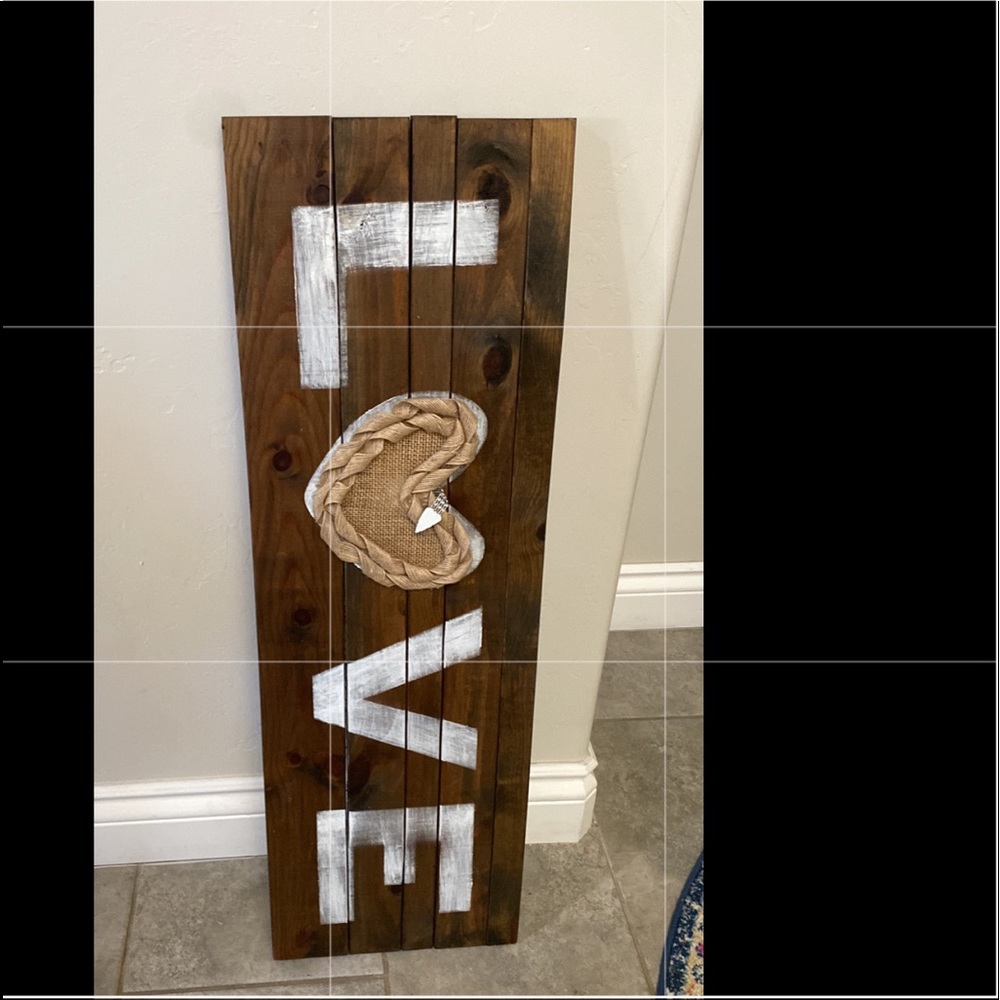 Wooden love sign